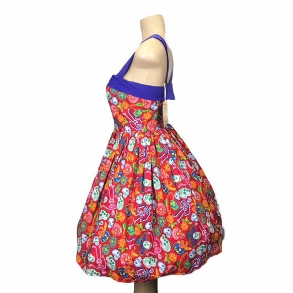 1950’s Style dia los muertos Skull Dress - Picture 5 of 8